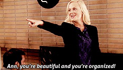 Leslie from Parks and Rec saying &quot;Ann, you&#x27;re beautiful and you&#x27;re organized&quot; 