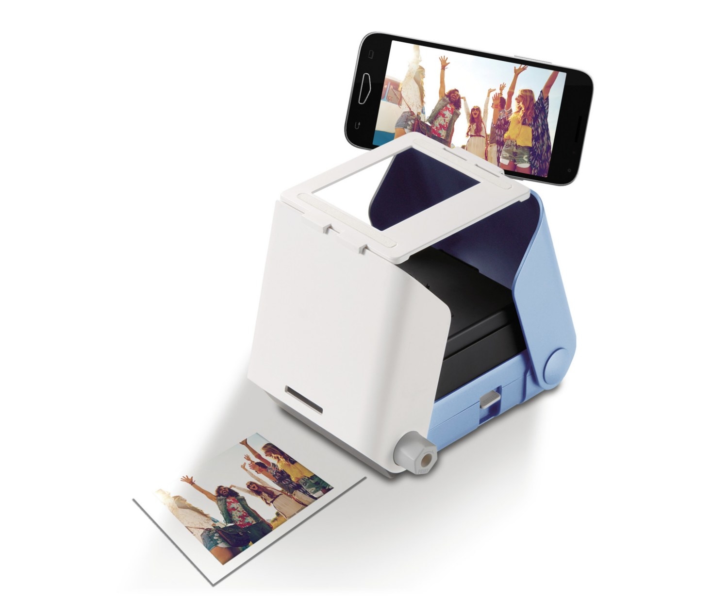Bring back the memories of printed photos with KiiPix. This retro inspired instant film printer is extremely easy to use and requires no special apps or batteries. affordable, easy-to-use instant film printer that requires no special apps or batteries. Simply open your KiiPix, pick your favorite picture, place your phone on top, push the button, and turn the knob to watch KiiPix turn your memories into physical, sharable photos to give to friends and family. KiiPix is the perfect way to decorate a dorm room or capture those back-to-school memories with friends.