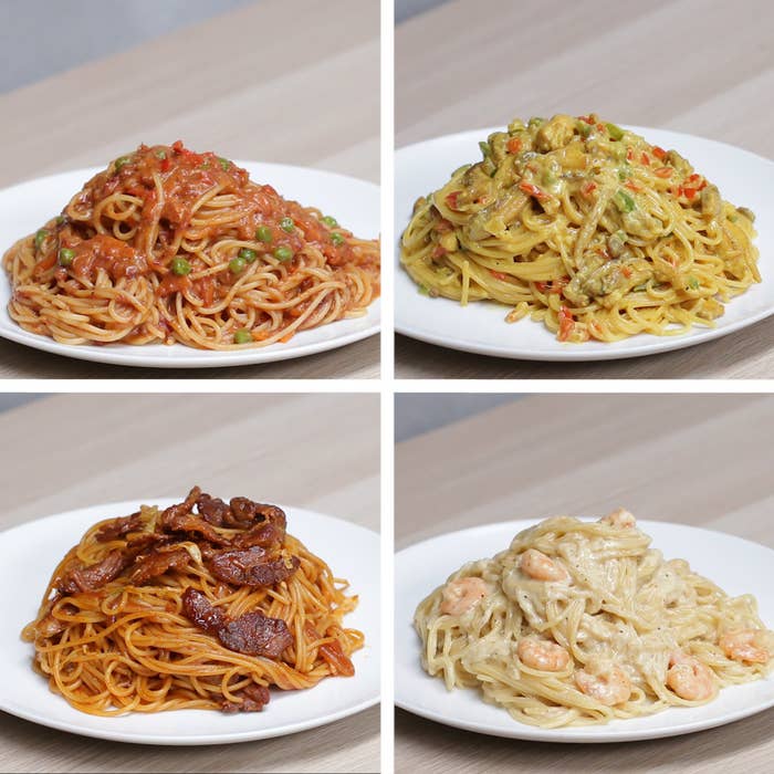 OnePot Spaghetti 4 Ways