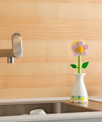 flower brush in vase holder