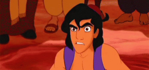 Spätestens als der mega ätzende Dschafar die Herrschaft Agrabahs an sich reist, habe ich wirklich überhaupt keine Lust mehr auf den Disney-Film. Der treue Flaschengeist entpuppt sich als Verräter und der blöde Großwesir macht einfach alles kaputt. Der dramatische Höhepunkt des Filmes ist dabei weder richtig spannend, noch tragisch, sondern für mich einfach nur anstrengend. Zum Glück wünscht sich der machthungrige und dennoch dämliche Dschafar am Ende ein Dschinni zu sein, weil er denkt, damit gehört ihm "die absolute Macht". "Jetzt herrsch ich über das ganze Universum" – ne sorry, jetzt wirst du in eine Öllampe eingesperrt, du Idiot. Ich bin irgendwie froh, als das Ganze vorbei ist.