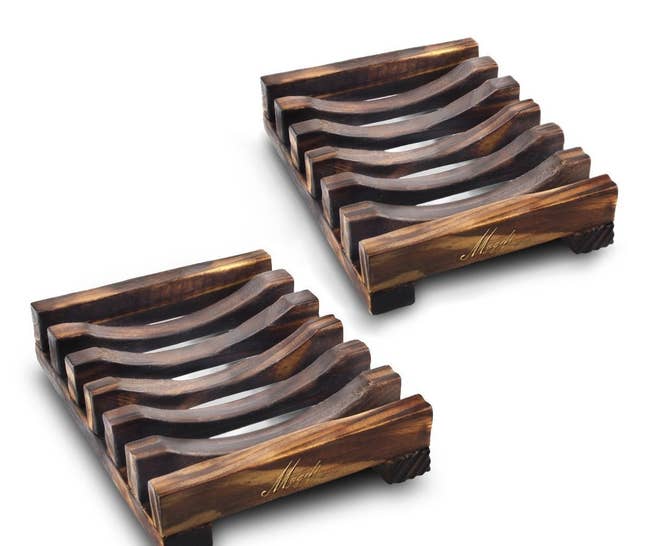 wooden slatted soap dishes