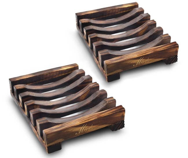 wooden slatted soap dishes