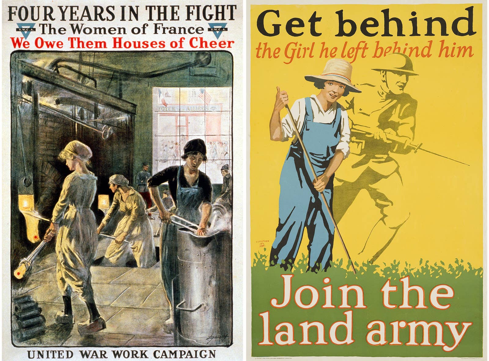 Posters encouraging women to join in the war effort, 1918.