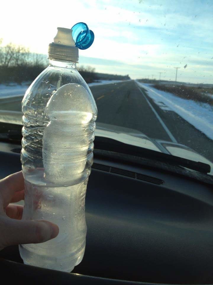 My frozen bottle of water thawed to form a penis. : r/mildlyinteresting