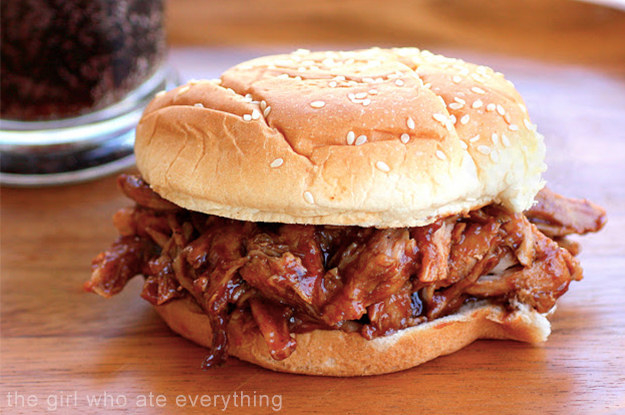 This dish is perfect for a "treat yo' self" weekend. You need: Hamburger buns, root beer, and pork shoulder.Get the recipe here.