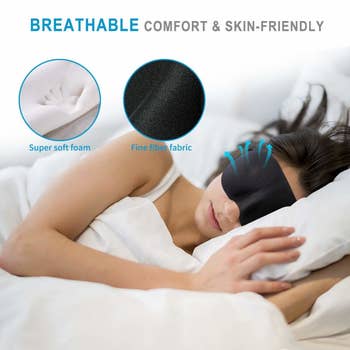 Model in the breathable eye mask