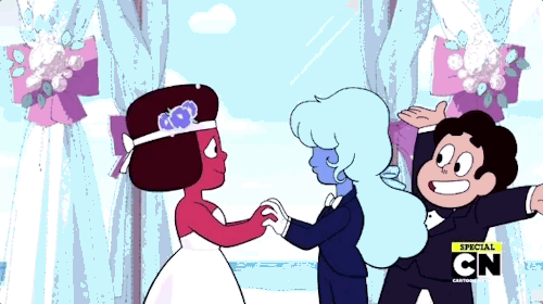 "This was the first time an animated cartoon showed a same sex proposal and marriage on TV. And the fact that Ruby, the more masculine one, wore a dress and Sapphire, the more feminine, one wore a dress? PERFECTION. I don’t care if they are just cartoon characters, they are the best couple of 2018." —kaylynnnarwhal