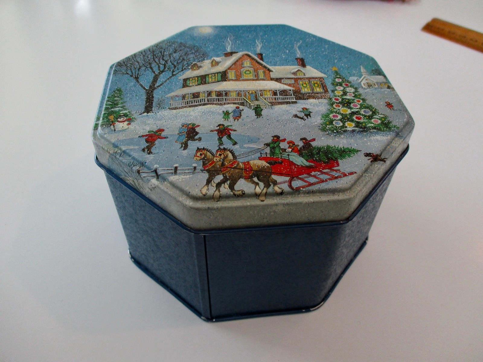A Christmas tin