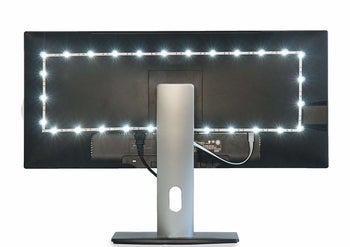 The lights installed on the back of a TV