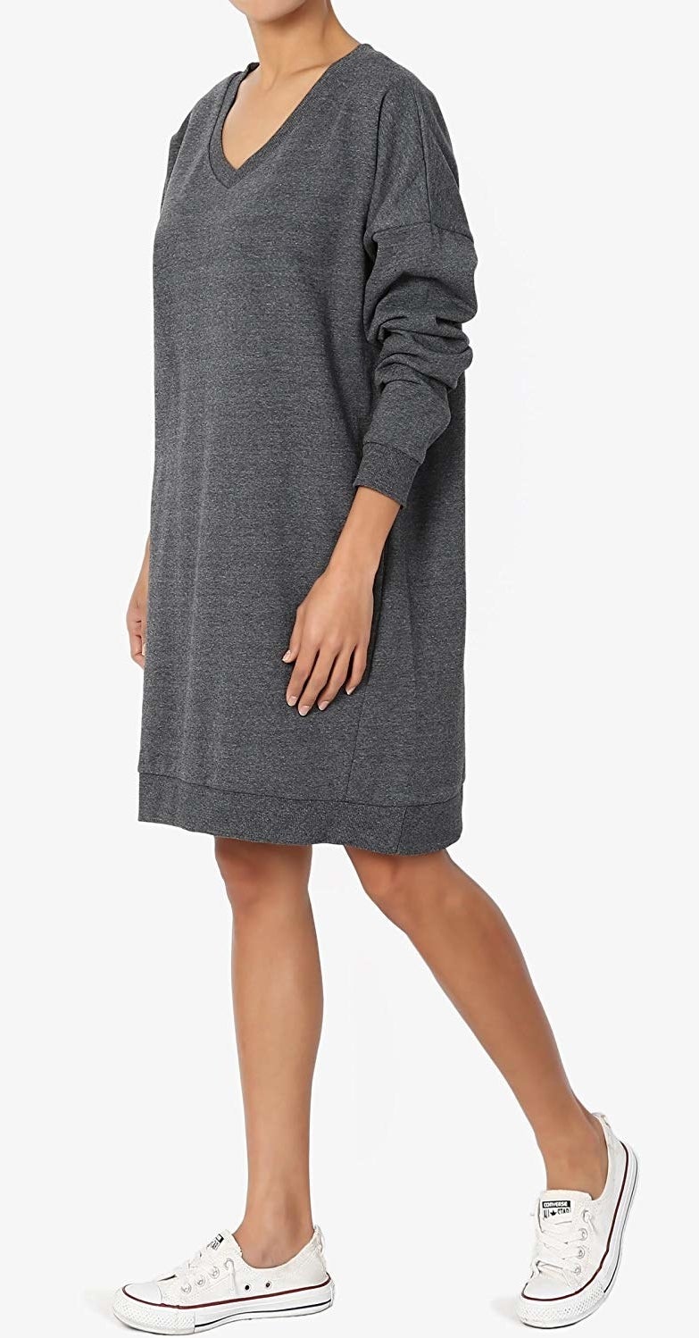 Promising review: "Welcome to comfort city. If you're looking to wear what I believe clouds made into clothing would feel like, well then you have arrived. Just add some leggings, cute boots, and a jazzy scarf, and it will look like you kind of tried for the day whilst feeling like you're wearing PJs. AND IT HAS POCKETS!" —Amazon Customer Get it from Amazon for $16.99+ (available in sizes S-XXL and in 40 colors).