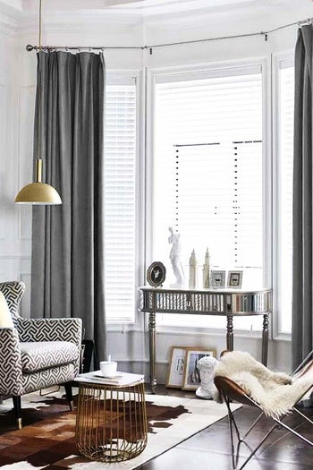 The velvet curtails hung around a large window