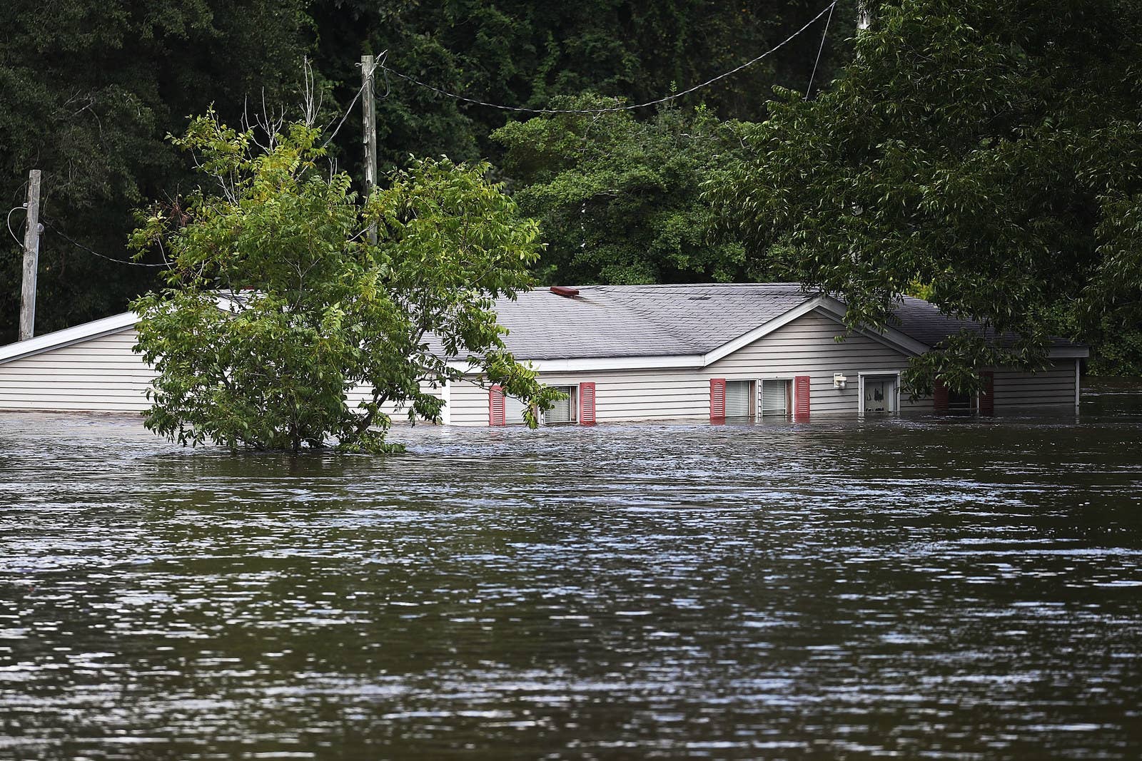 Floodwaters from the cresting Little River inundated the area of Spring Lake, North Carolina, during Hurricane Florence, Sept. 17.