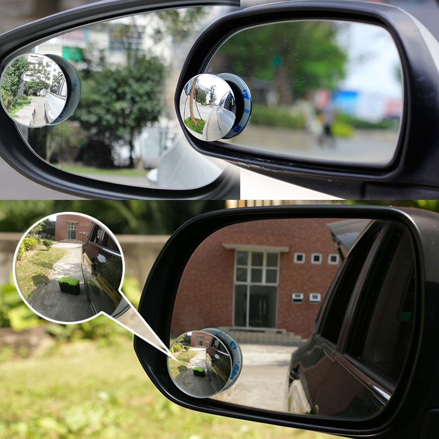 The mirror attached to a car side window to show what they reflect