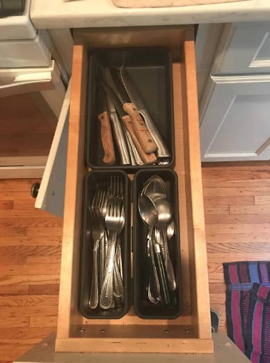 Center drawer felt lined silverware tray. HGTV HOME Furniture