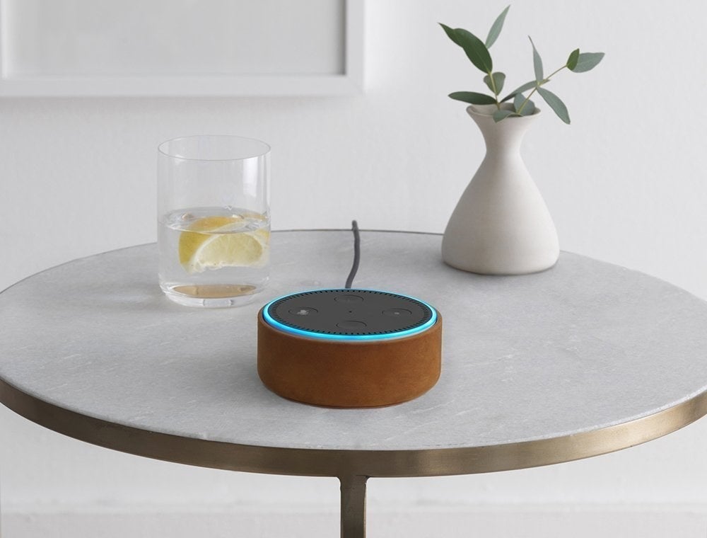 Get it from Amazon for $39.99.Promising review: "This is an amazing little device at a very affordable price. The setup was very straight forward. I had it up and running in a matter of a few minutes. It just needed to connect to my wireless network and away it went. I now have voice control over my home lighting and furnace. There are so many skills you can add to Alexa and new ones show up on a daily basis. I can change the thermostat from anywhere in the house I have an Echo Dot in voice range. Super cool! I really don't think most people understand how powerful and easy to use this device is. You can ask it anything you might search for on the Internet using Google or Bing. You can also set up an alarm clock function to wake you." —Gadgeteer