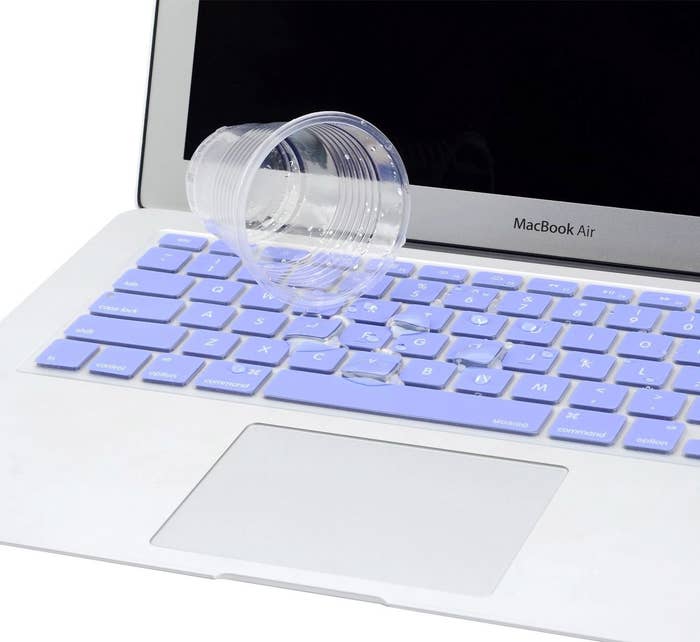 Keyboard cover in use on laptop