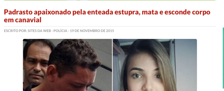 Ninguém estupra e mata "por amor".
