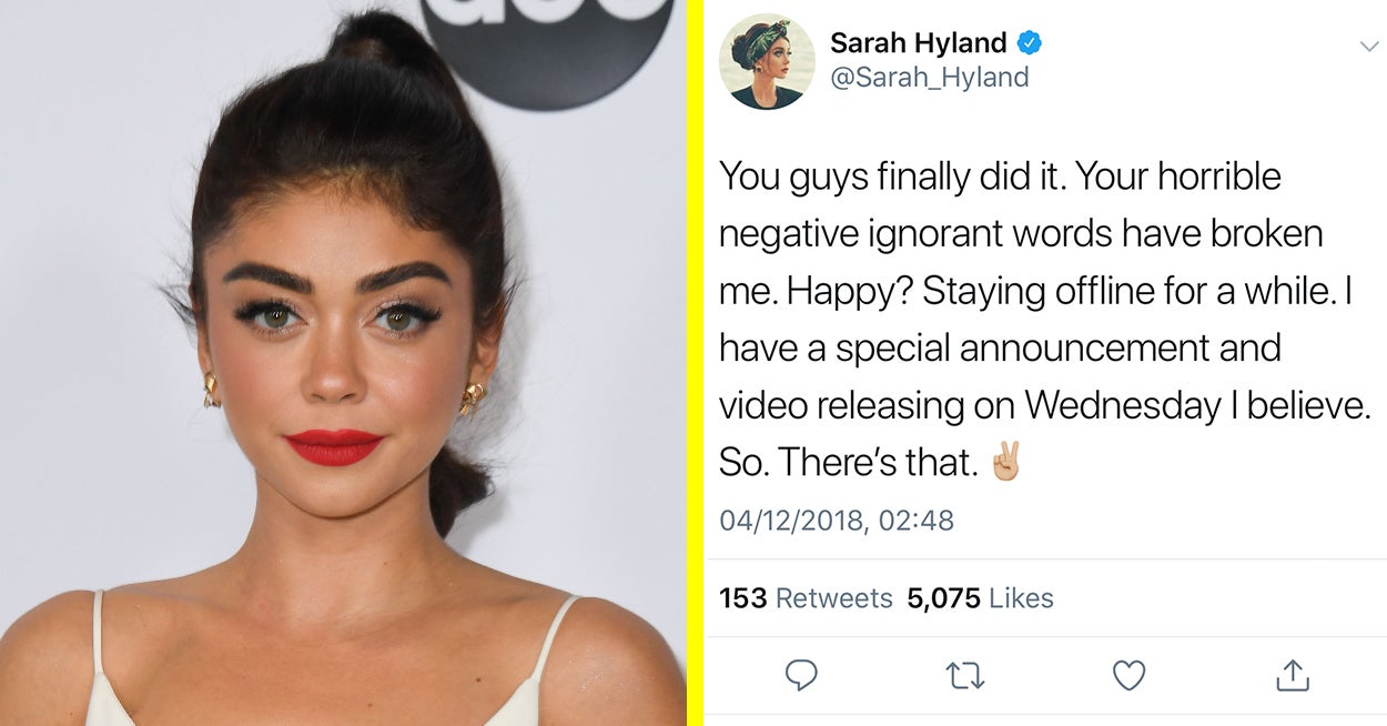 Sarah Hyland Is Taking A Break From Twitter After People Trolled Her ...