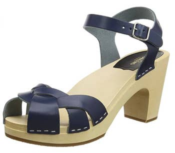 The sandals in black and beige
