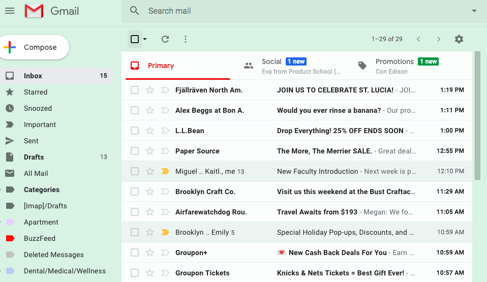 my socila and promotional mails are coming to Primary inbox in gmail