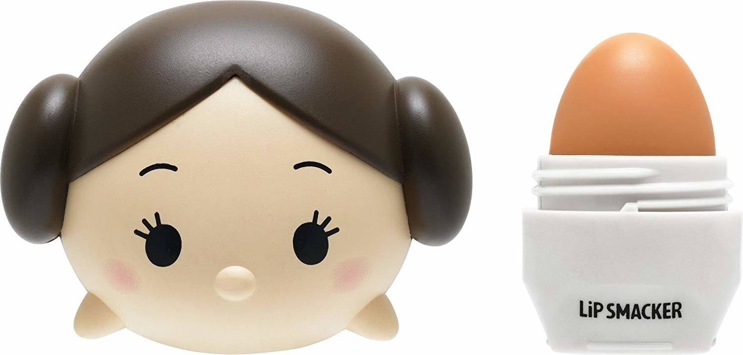The egg-shaped lip balm with a cap shaped like Princess Leia's head
