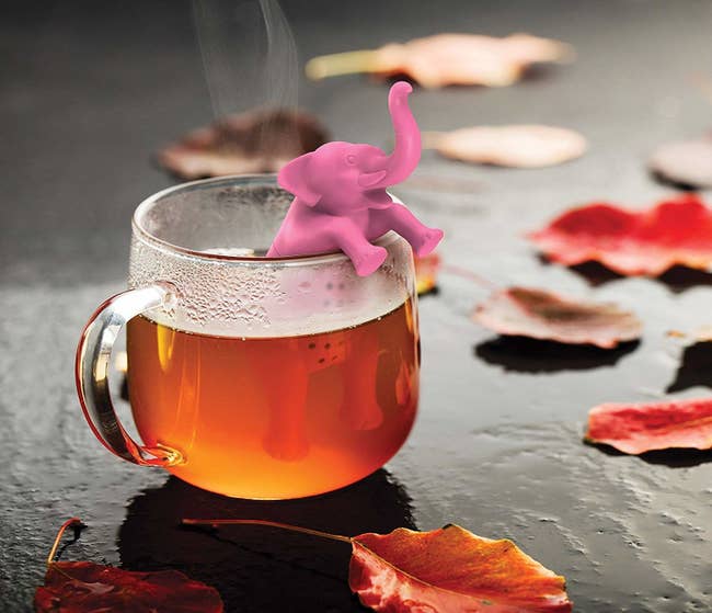 elephant looking tea diffuser in a tea cup