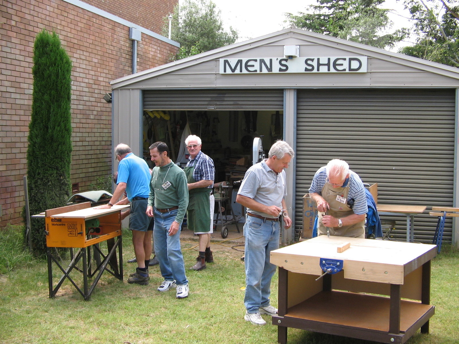 This organisation is based on the idea that “men don’t talk face to face they talk shoulder to shoulder”. It gives men – usually older, retired men who might not have a support network – a place to hang out, chat and find social support.