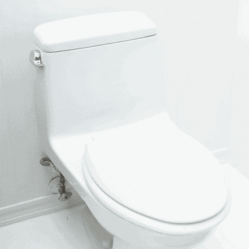A gif of the Tushy being attached and spraying from inside the toilet bowl when the handle is turned on 