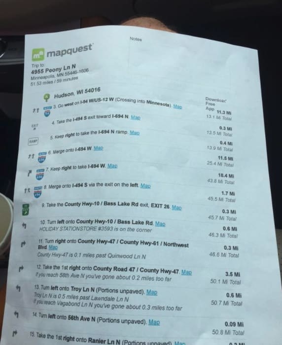 MapQuest directions