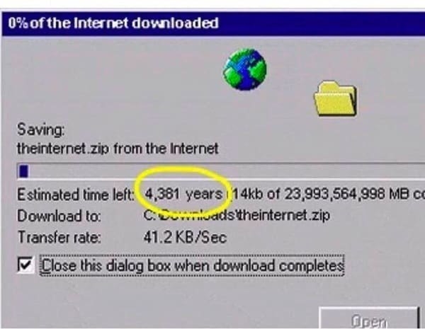 Download time with 4,000 years left