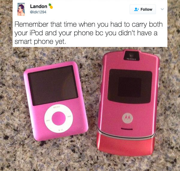 Ipod mini and a razr phone