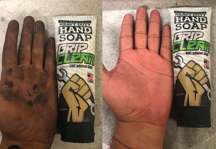 Grip Clean - Degreaser Hand Cleaner for Auto Mechanics - Dirt-Infused  Liquid Hand Soap Absorbs Grease, Oil, & Odors. Natural Heavy Duty Pumice  Soap