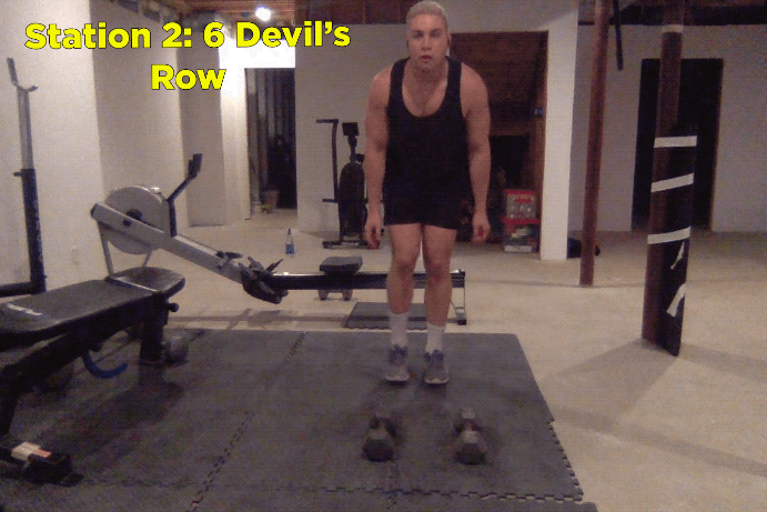 It's a heinous combo of burpees and a kettle bell swing. HATE. (But also works a lot of your body!) (Difficulty: 11/10)