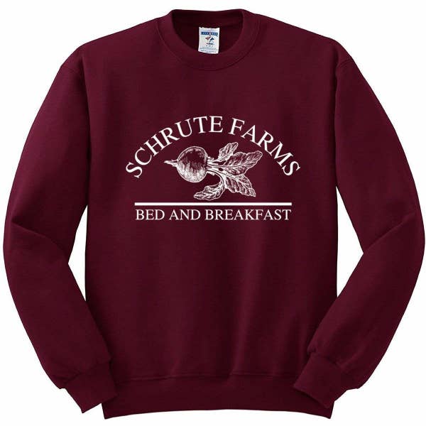 crewneck sweatshirt that says shrute farms