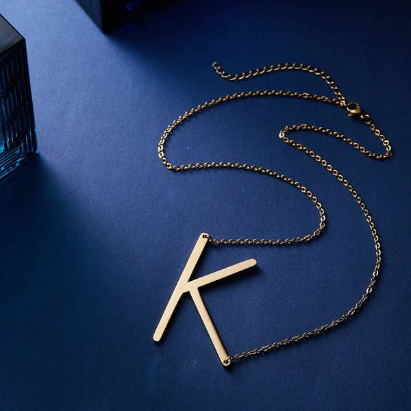 large k pendent on necklace