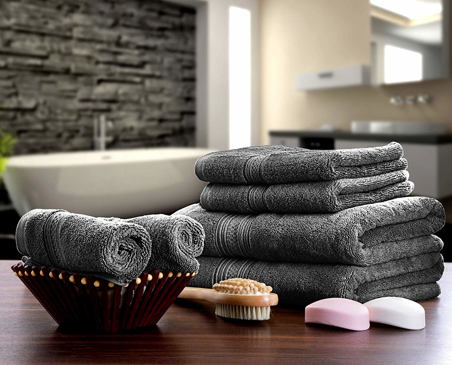 dark gray towel set