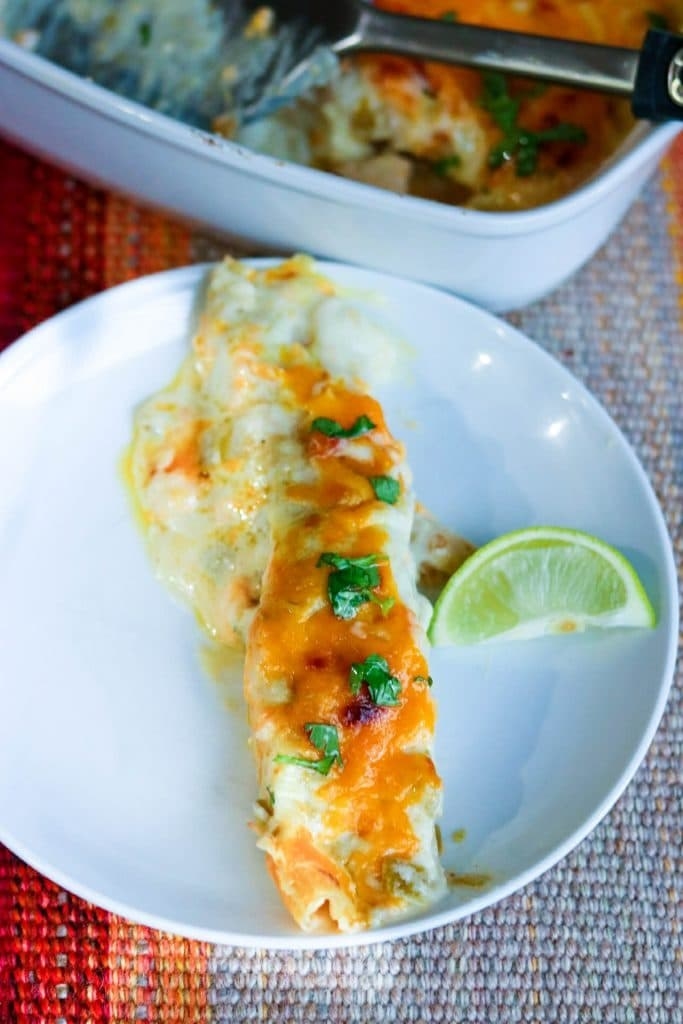 It's as simple as cooking your choice of protein, making a creamy sauce, and rolling some enchiladas up. Of course, you can always replace the chicken with some canned beans if you want to cut time or have a meat-free meal. Get the recipe.
