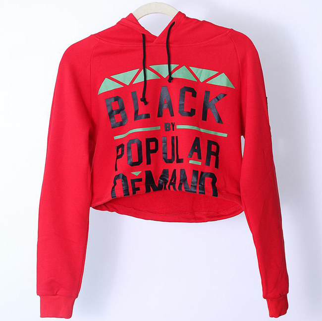 Black by popular demand crop hoodie online