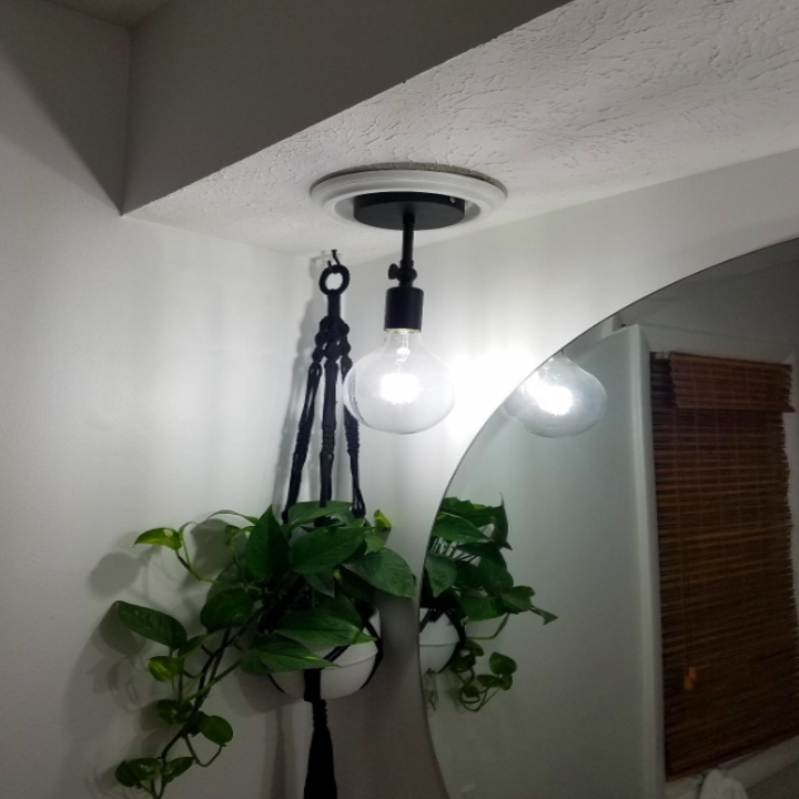 close up of the pendant light