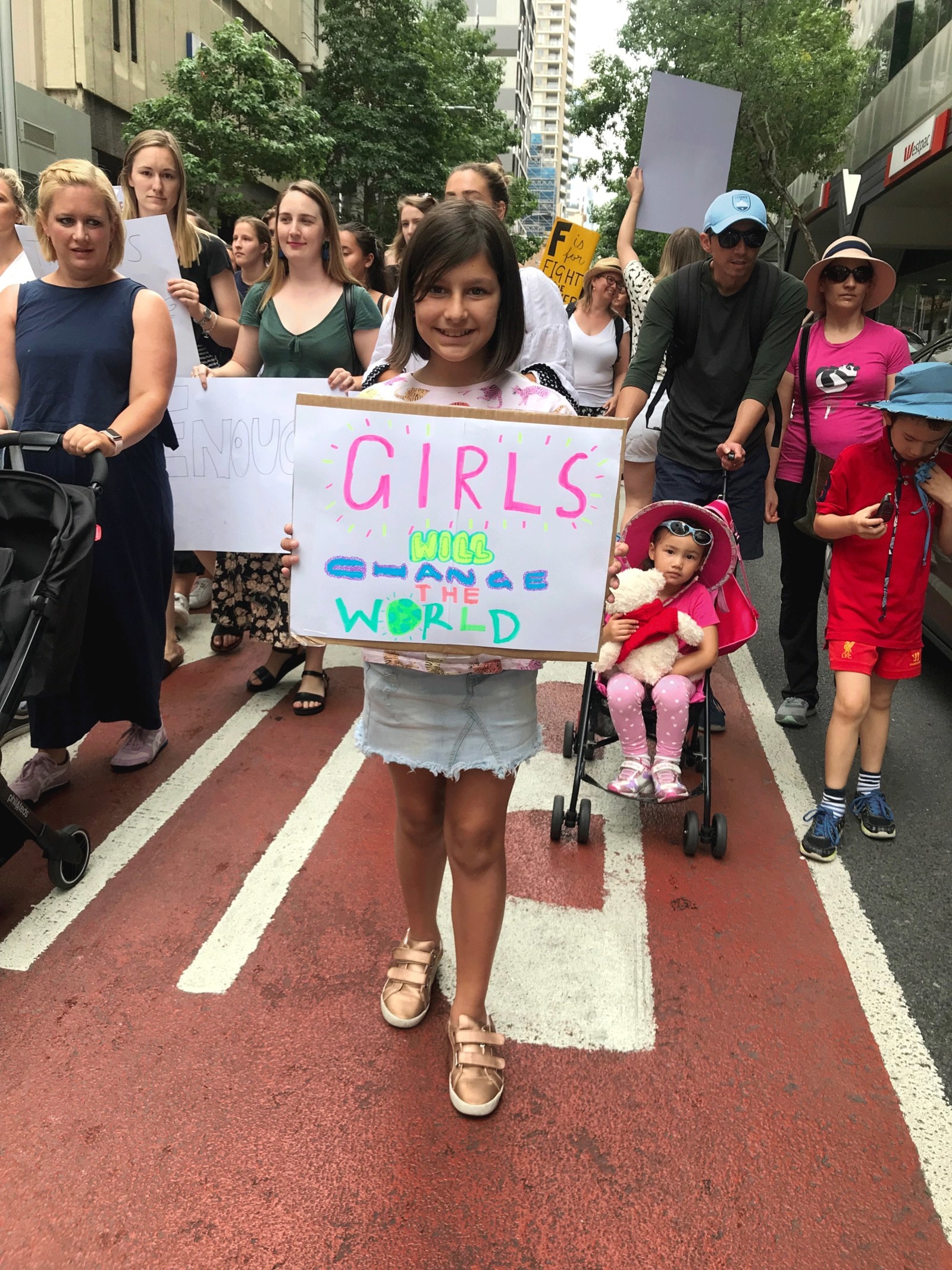 “I think that it is not just men that can do everything and we need a choice and we do have choices,” the 10-year-old said. “I think we need to let other people know that we do have a voice.”