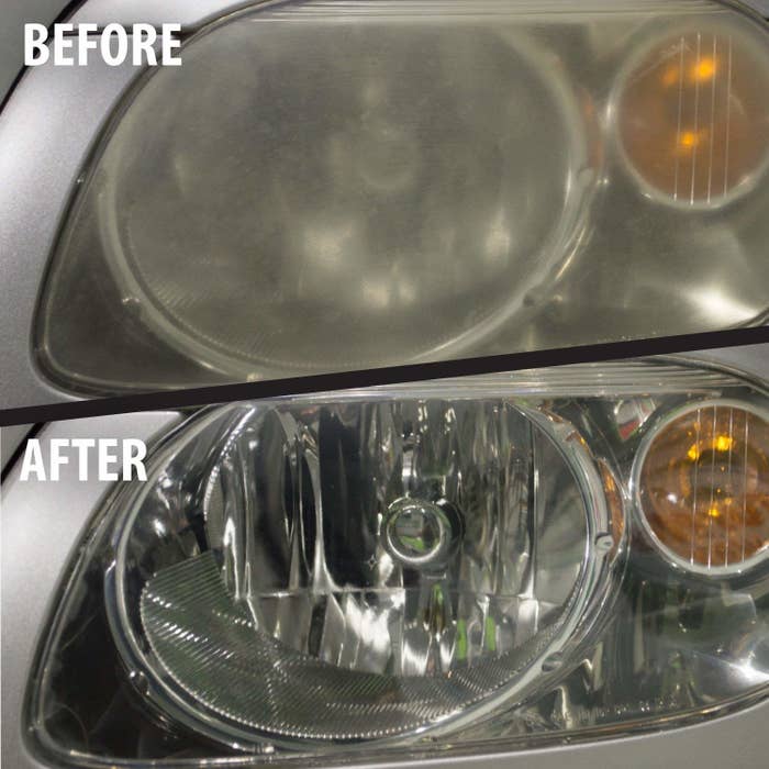 before: blurry headlights after: clear headlights 