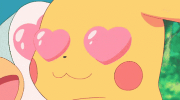 piplup and pikachu hug with heart eyes 