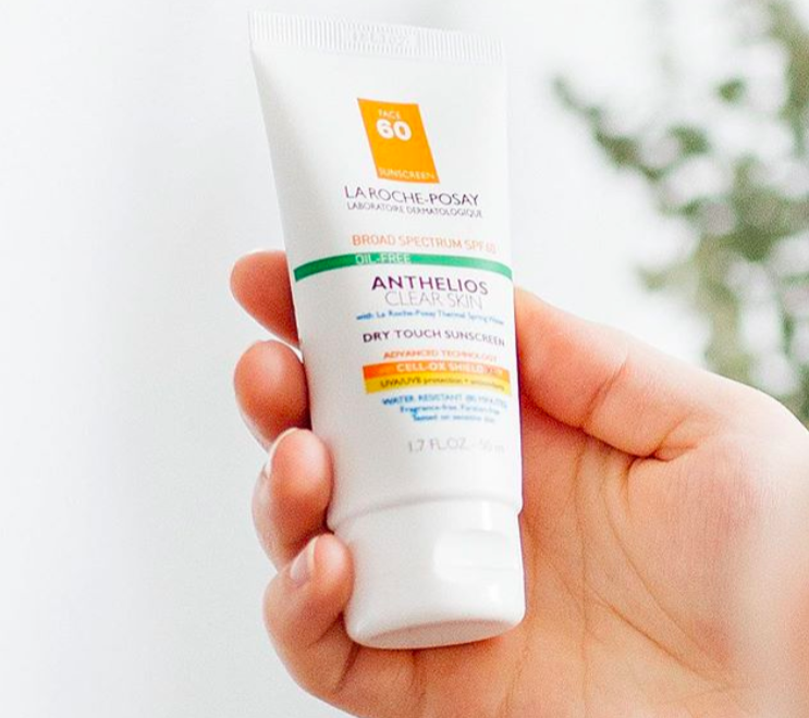 An Instagram picture of a bottle of La Roche-Posay face sunscreen