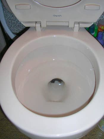 after: the same toilet, now completely stain-free