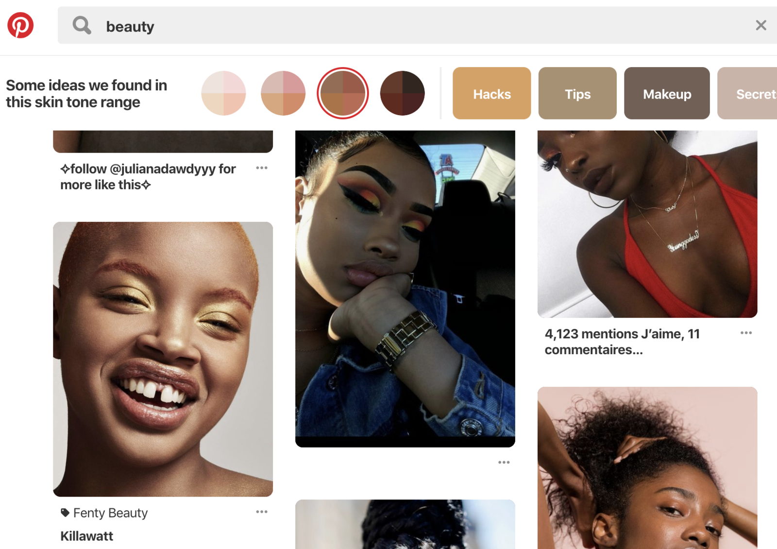 Pinterest's Let's You Search Beauty Pins Based On Your Skin Tone