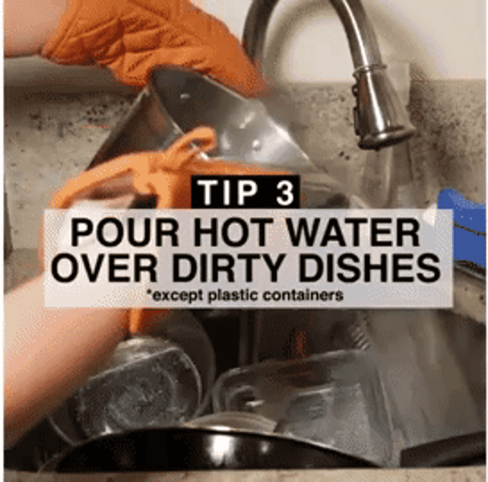 GIF showing the hot water tip