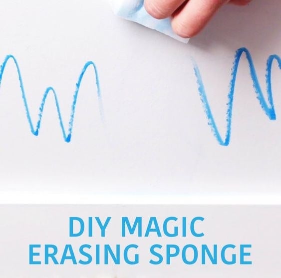 Graphic titled &quot;DIY Magic Erasing Sponge&quot;