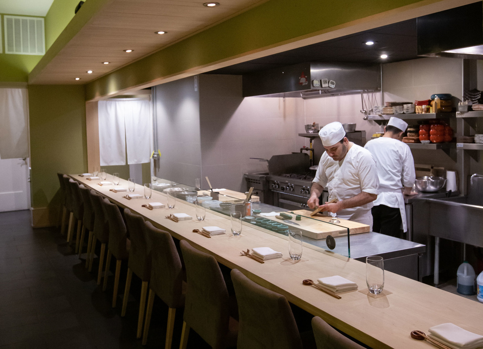 Shuraku, which means "a fun place to gather," is a Japanese restaurant in New York City's West Village that specializes in izakaya-style cuisine featuring grilled meat and fish, udon noodles, and fried chicken among others. If seated on a counter, you can watch chef and owner Joe Conti whip up delicious food right in front of you prepared with seasonal ingredients imported from around the world.