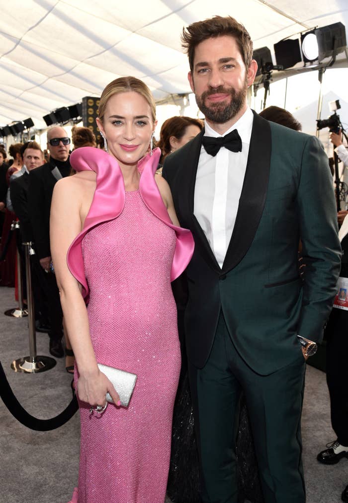 emily blunt sag awards pink dress Emily Blunt's Dress Stole the Show at the 2019 SAG Awards